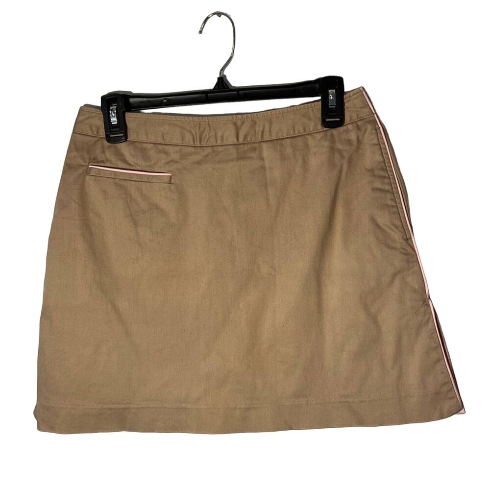 Sport Haley khaki tan pink satin lined golf skirt tennis athletic size 6